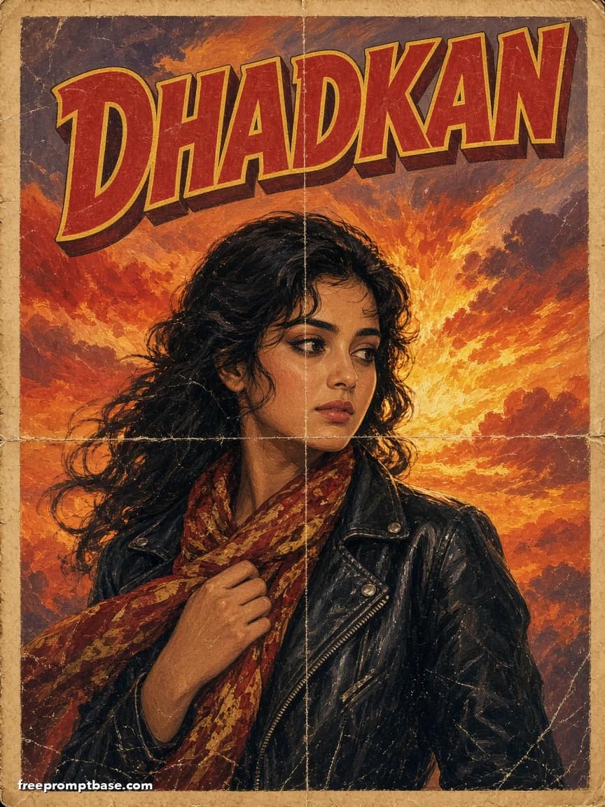 1980s Bollywood Film Poster AI Photo Prompt (Hand-Painted), image 2