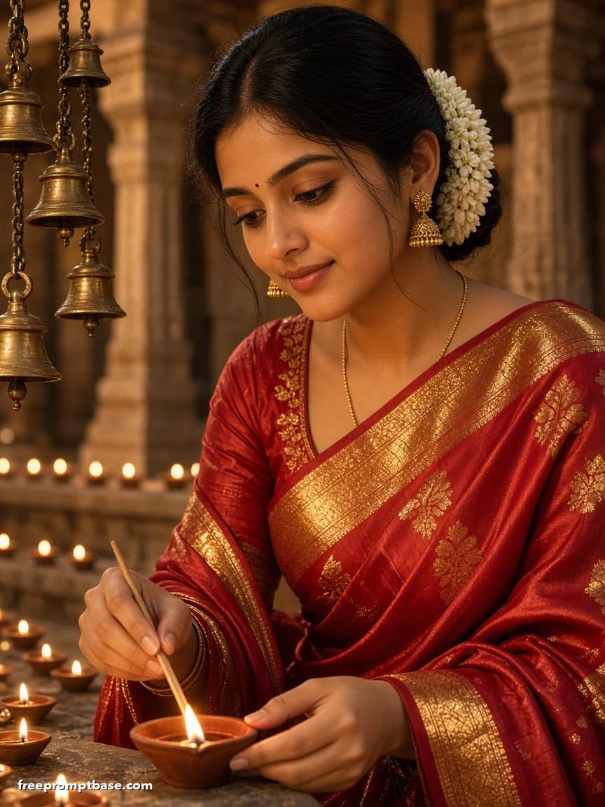 Navratri Colour of the Day Saree Gemini Prompt, image 2