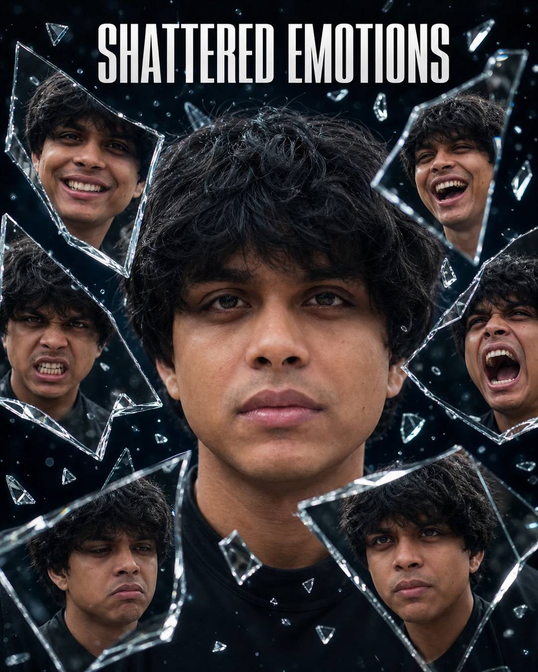 Shattered Mirror Emotion Portrait AI Photo Prompt, image 1