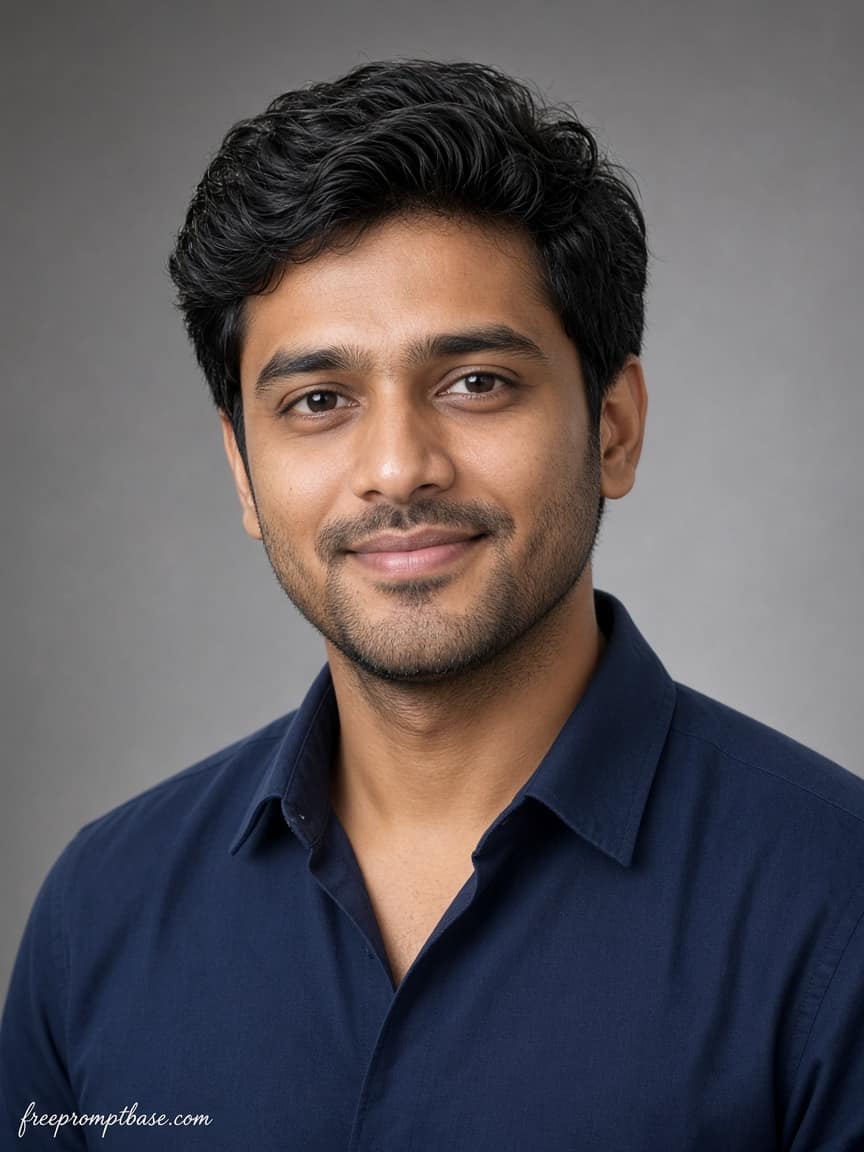 Grey Studio Headshot ChatGPT Photo Editing Prompt, image 4