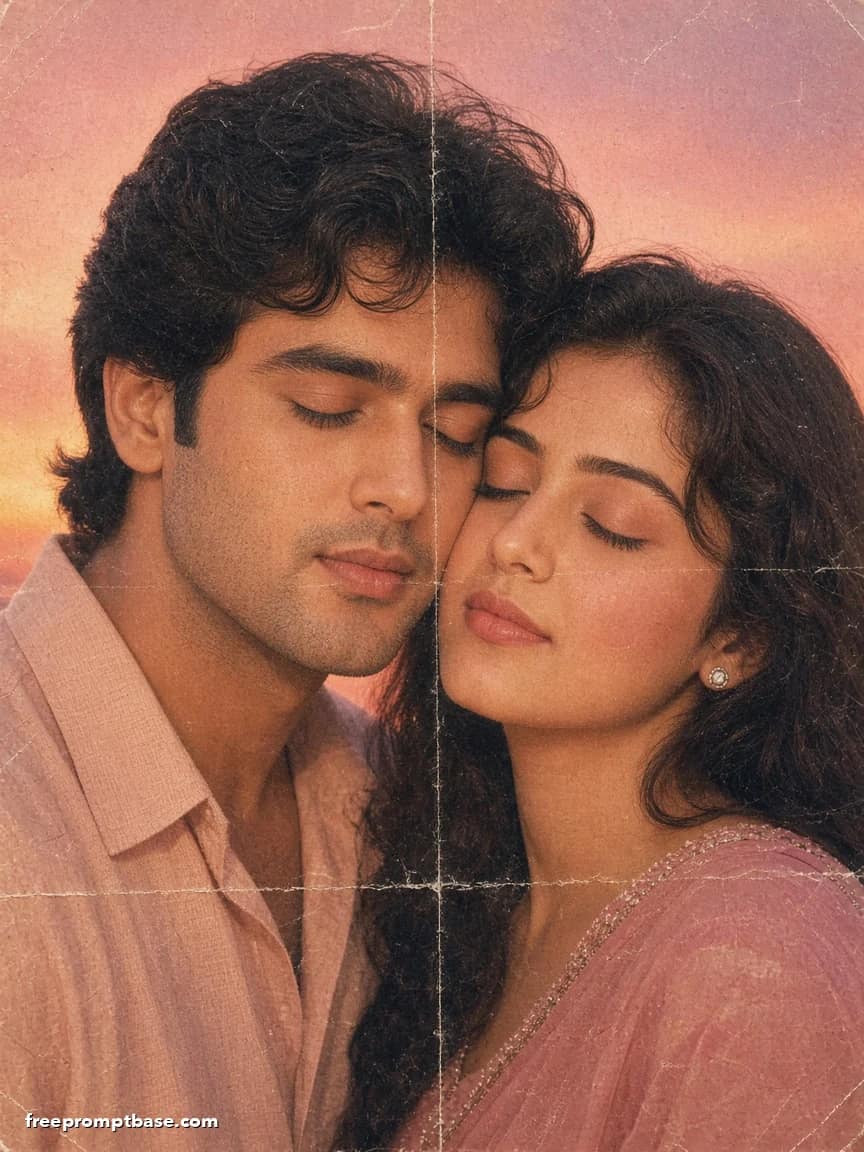 90s Romance Film Poster Couple Prompt for Gemini & ChatGPT, image 4