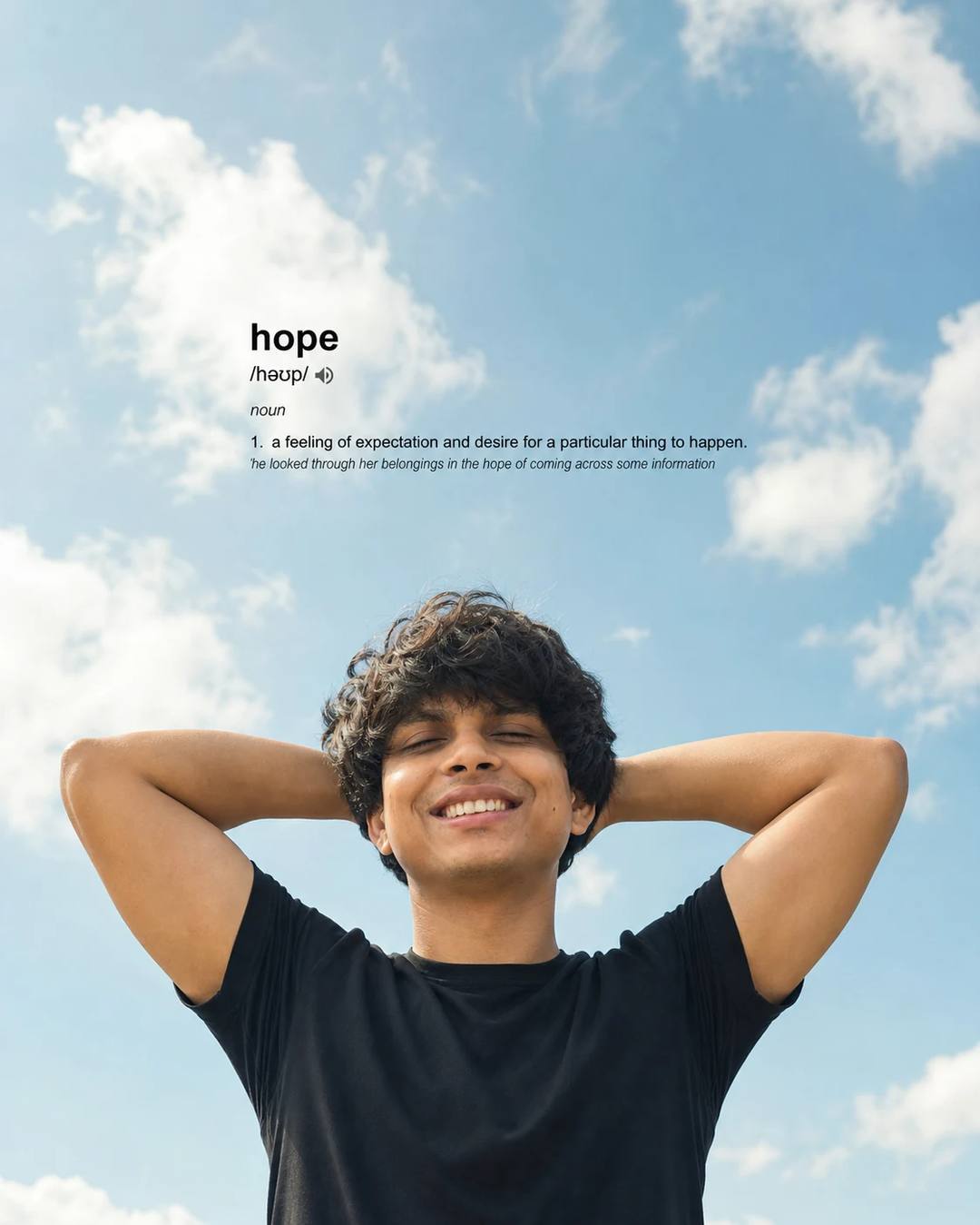 South Indian Man Hope Dictionary Typography Prompt, image 2