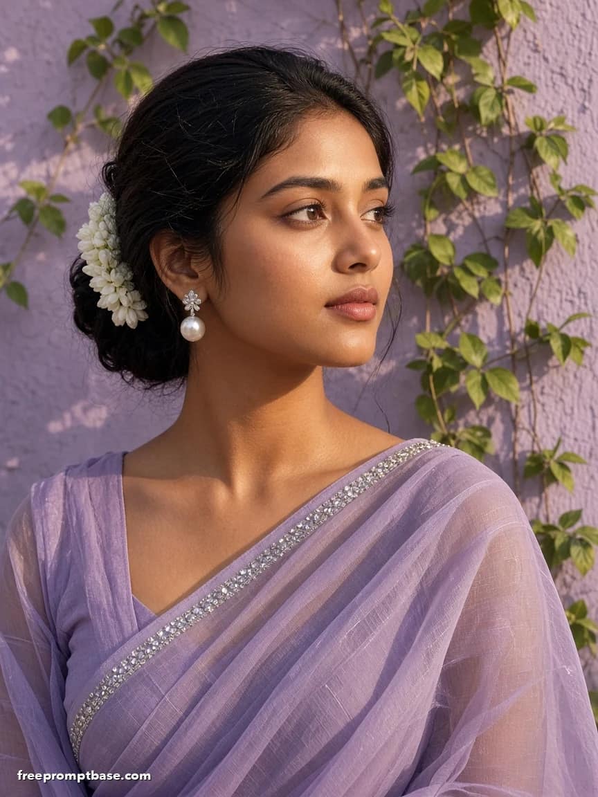 Trending Purple Saree Prompt for Gemini AI Photo Edit, image 4