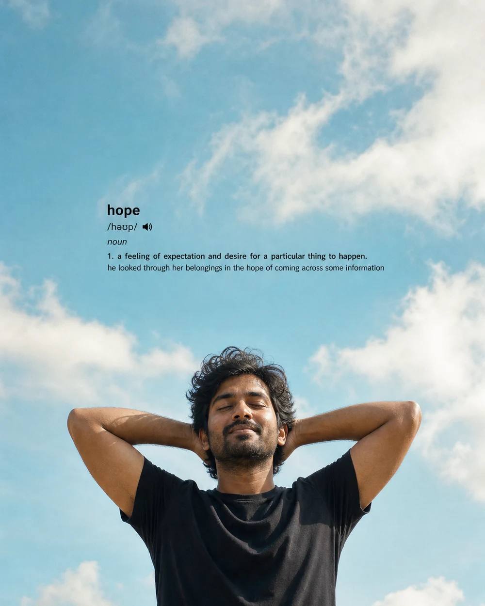 South Indian Man Hope Dictionary Typography Prompt, image 3