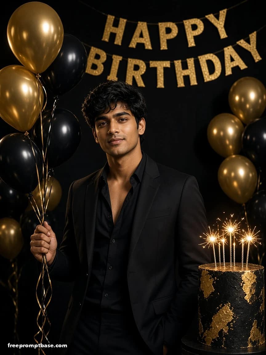 Birthday Prompt for Boy: Black Suit Balloon Studio, image 2