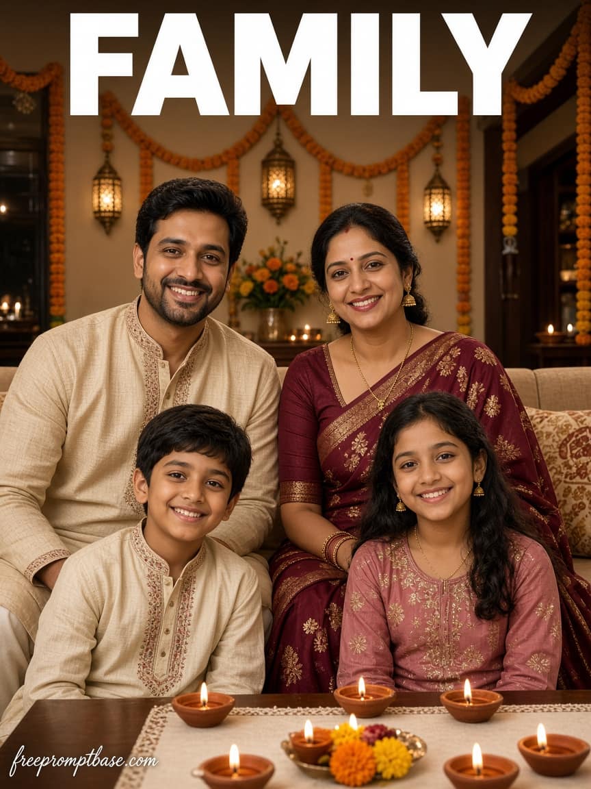 Festive Family Card Gemini Diwali Photo Prompt, image 1