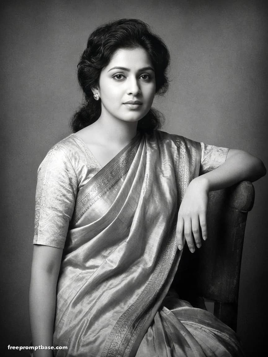 80s Trend Prompt ChatGPT: Black and White Portrait, image 4