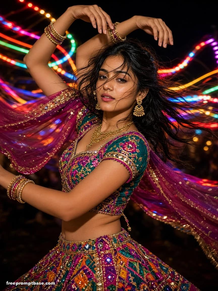 ChatGPT Navratri Photo Editing Prompt: Garba Twirl, image 4