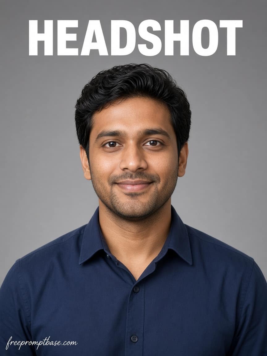 Grey Studio Headshot ChatGPT Photo Editing Prompt, image 1
