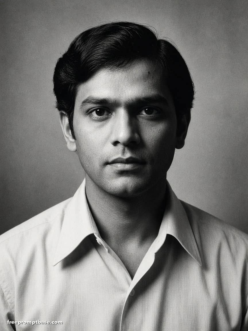 80s Trend Prompt ChatGPT: Black and White Portrait, image 2