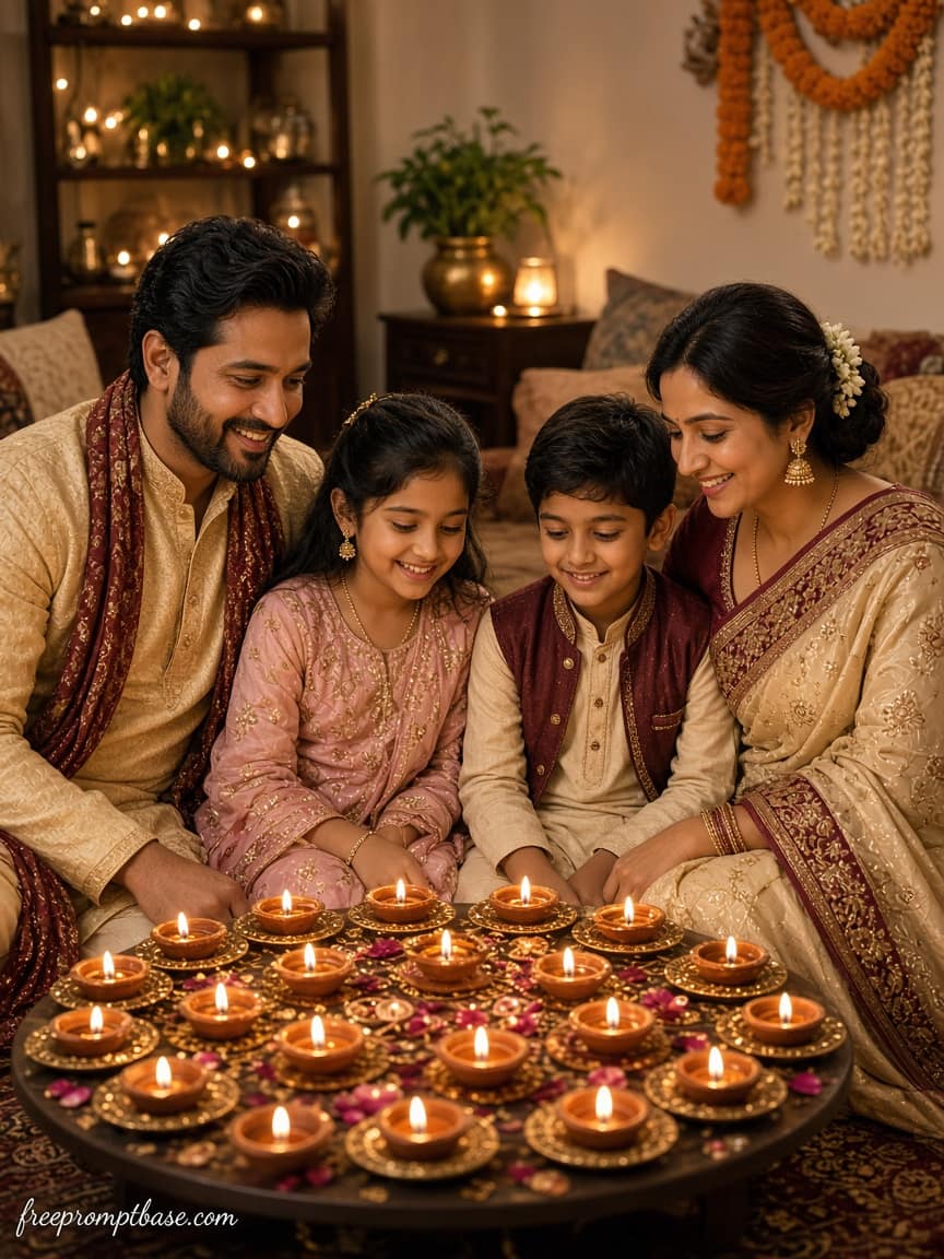 Festive Family Card Gemini Diwali Photo Prompt, image 4
