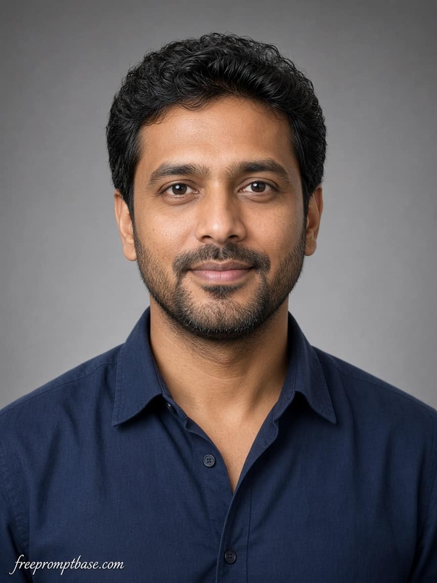 Grey Studio Headshot ChatGPT Photo Editing Prompt, image 3