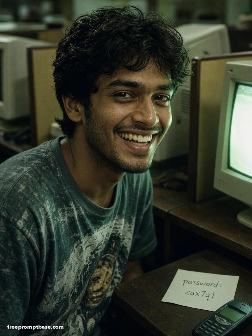 90s Cyber Cafe Photo Prompt: Retro CRT Monitor Nostalgia, image 4