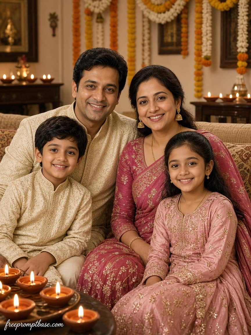 Festive Family Card Gemini Diwali Photo Prompt, image 2