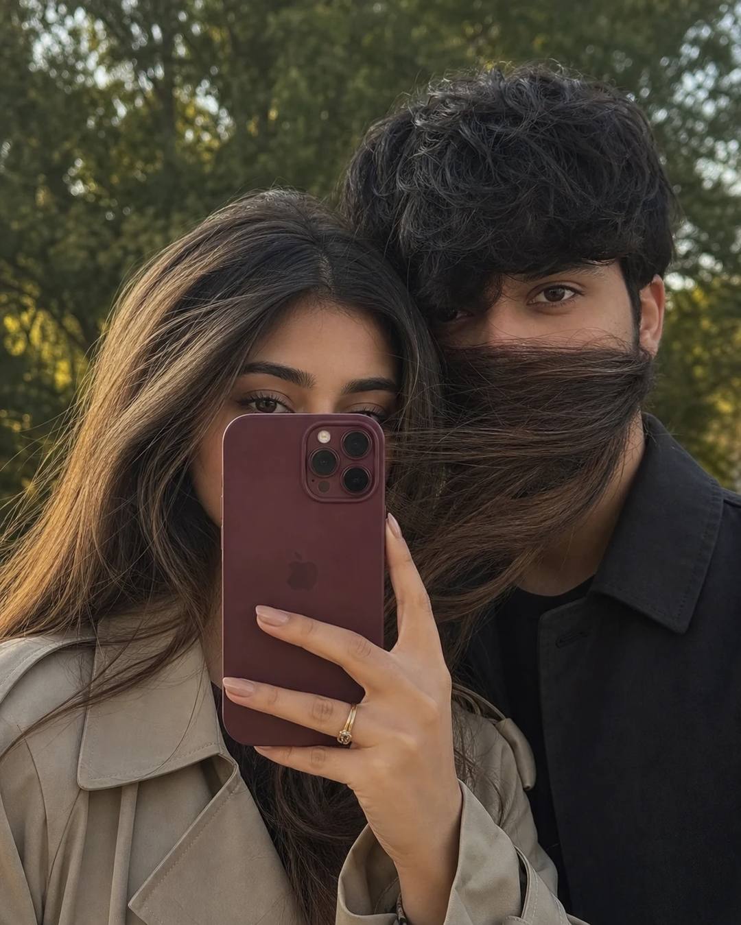 Candid Phone-Obscured Couple Selfie Photo Prompt, image 4