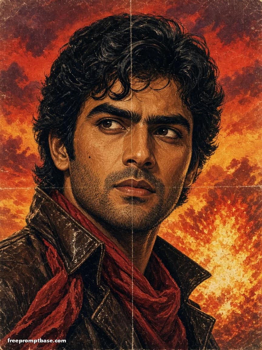 1980s Bollywood Film Poster AI Photo Prompt (Hand-Painted), image 4