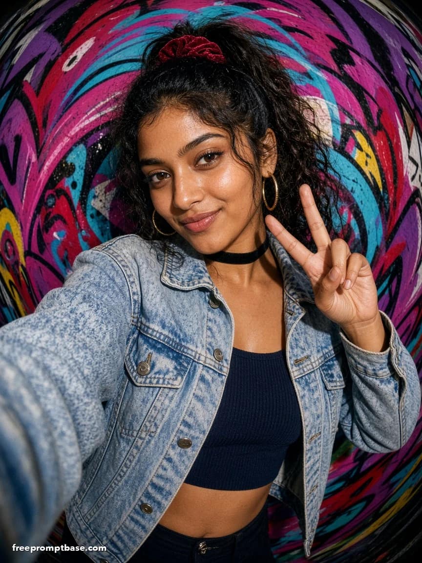 90s Photo Prompt for Girls: Denim Jacket Pop Look, image 3
