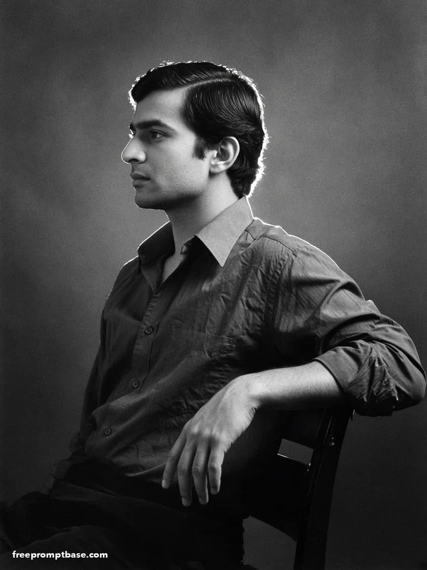 80s Trend Prompt ChatGPT: Black and White Portrait, image 3
