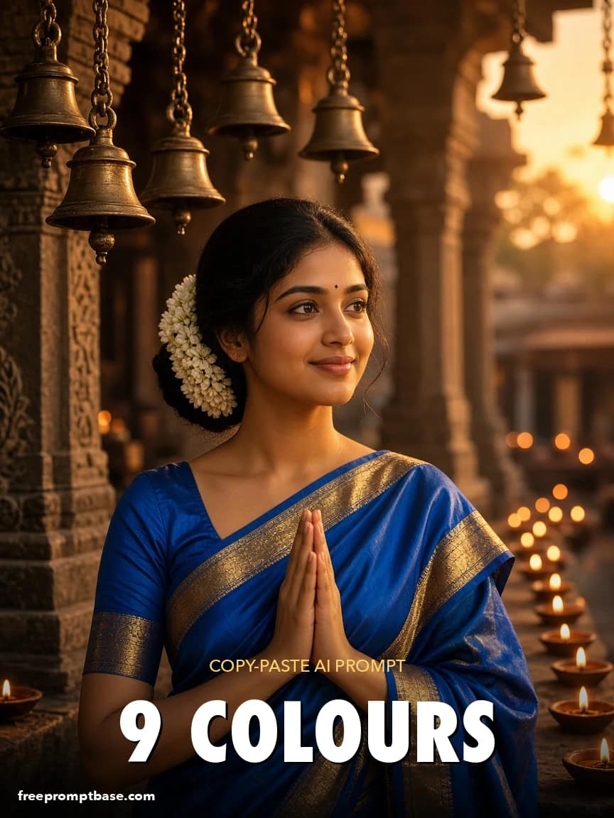 Navratri Colour of the Day Saree Gemini Prompt, image 1