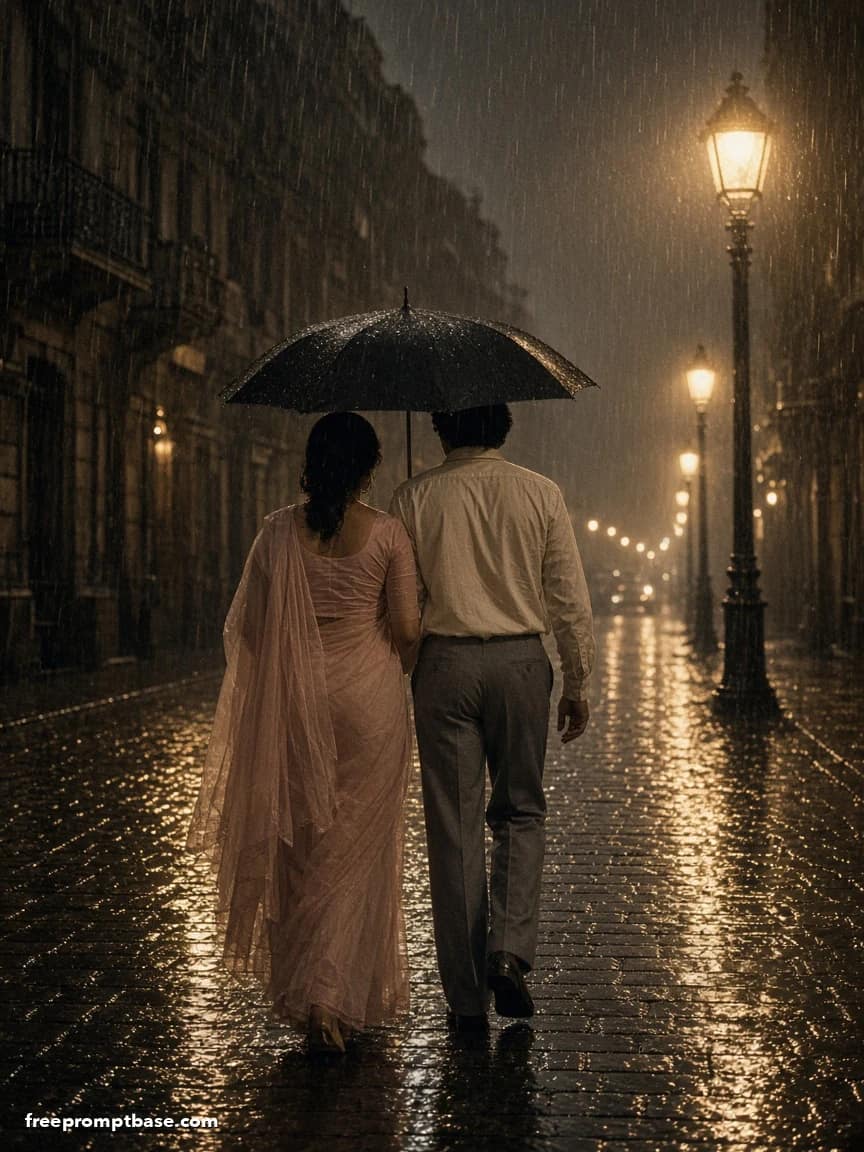 80s Look Prompt Couple: Bollywood Rain Song Photo Still, image 3
