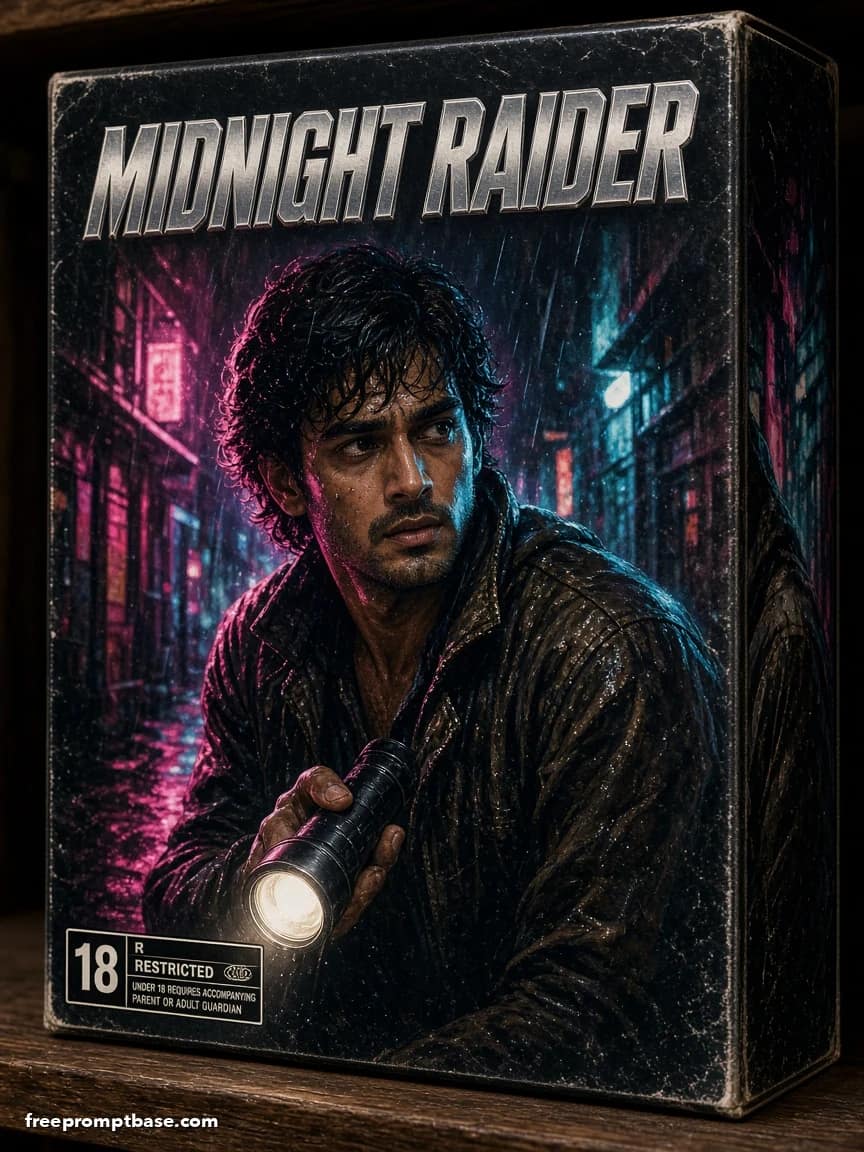 80s Video Cassette Cover Prompt: Retro Action Hero Edit, image 4