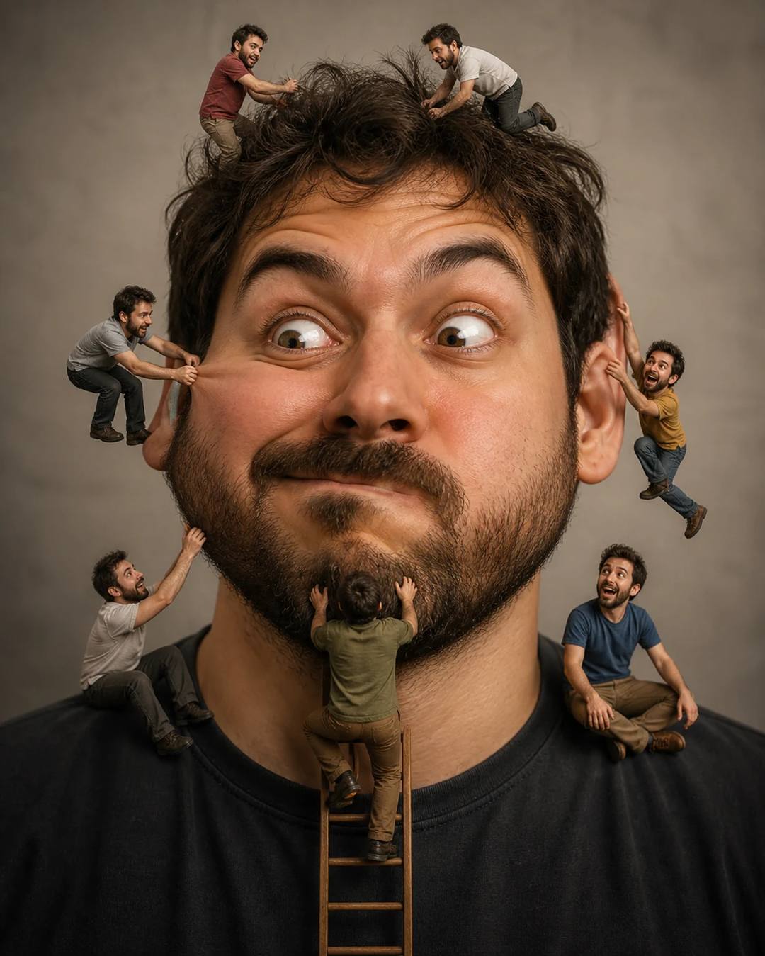 Miniature Clone Chaos Surreal Portrait Photo Prompt, image 3