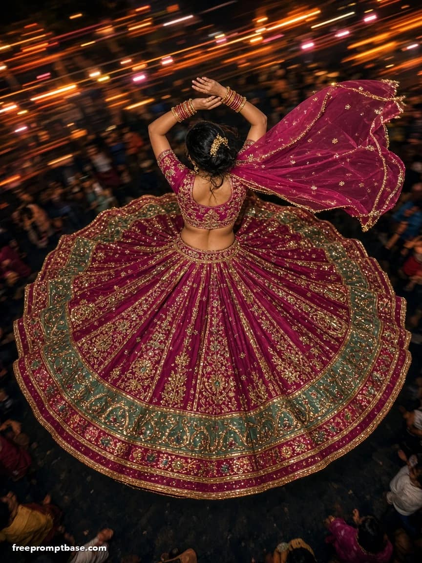 ChatGPT Navratri Photo Editing Prompt: Garba Twirl, image 2