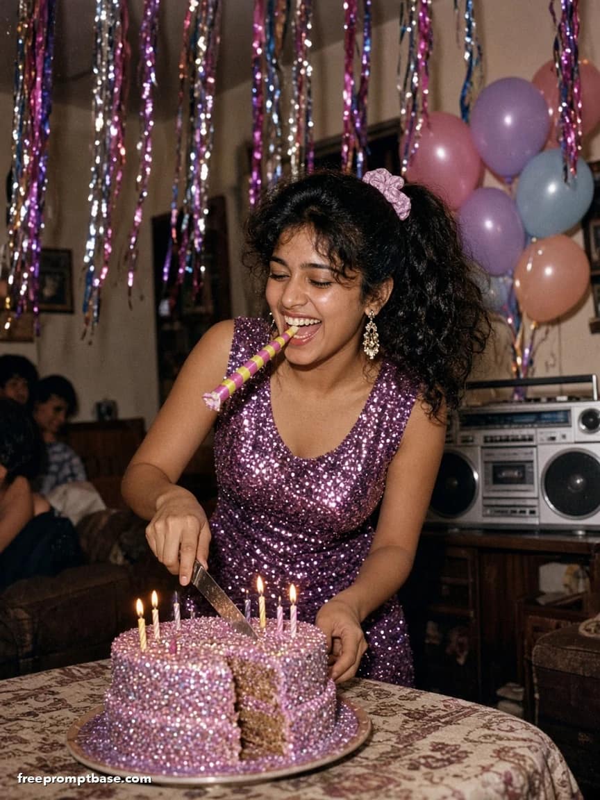 80s Retro Birthday Party Photo Prompt for ChatGPT & Gemini, image 2