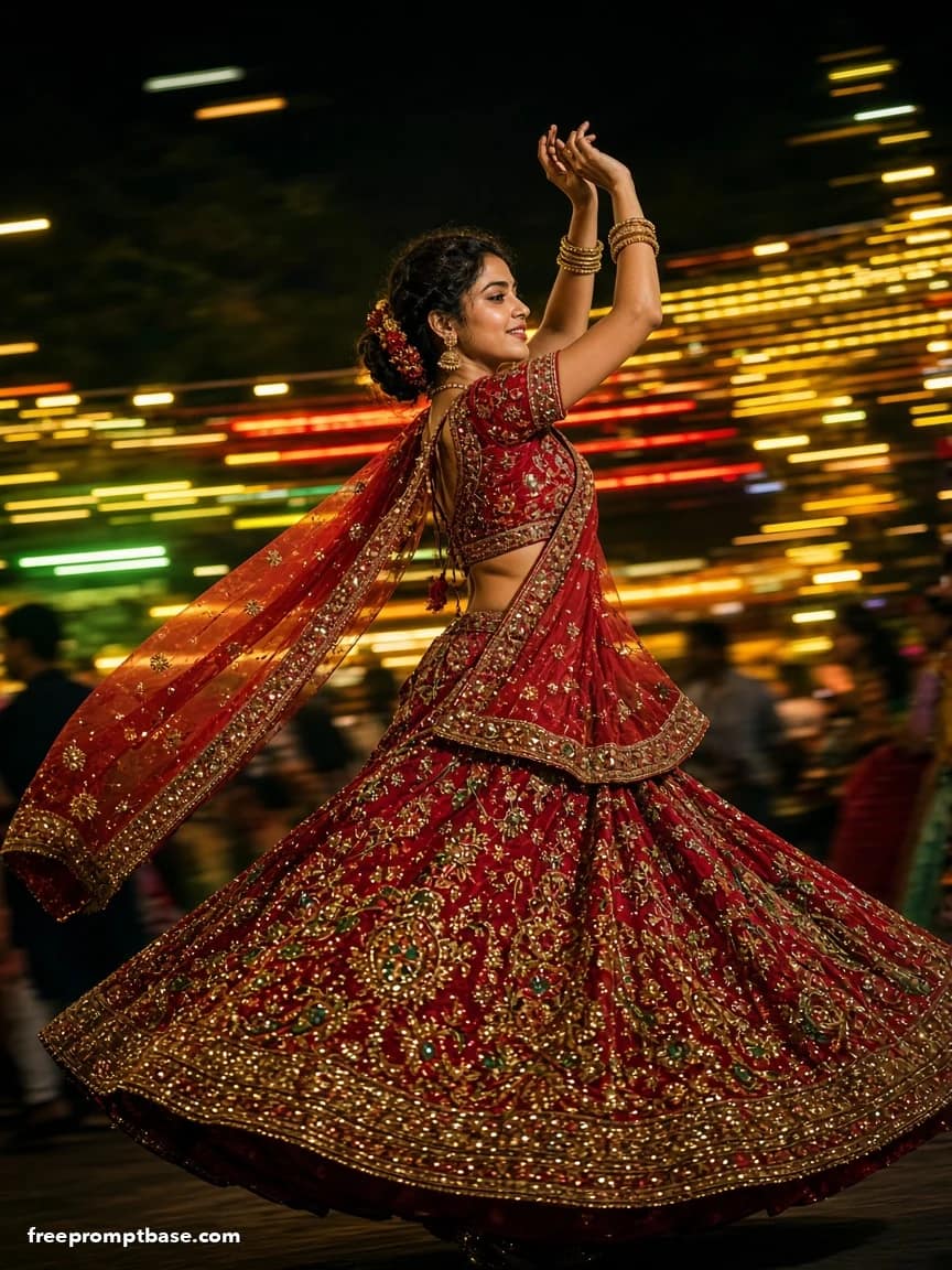 ChatGPT Navratri Photo Editing Prompt: Garba Twirl, image 3