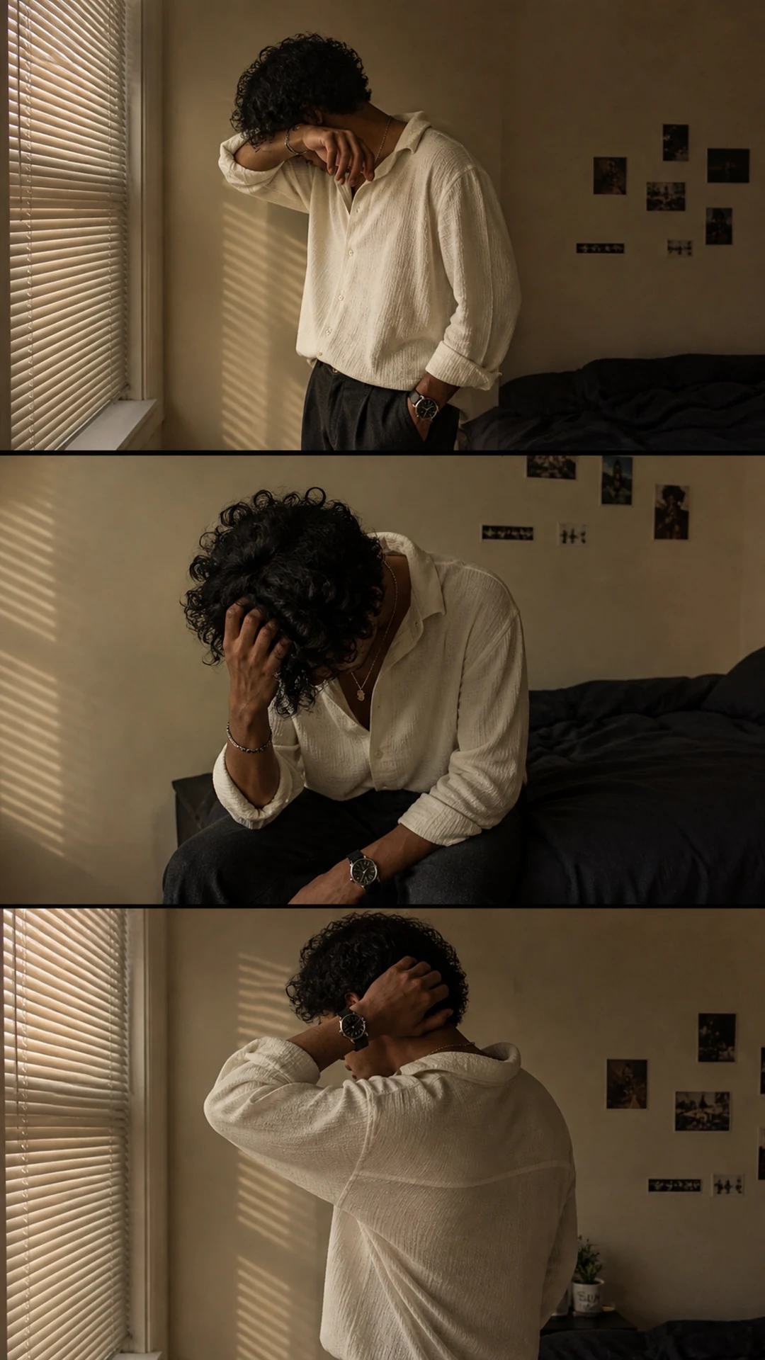 Three-Frame Moody Bedroom Fashion Triptych Prompt, image 4
