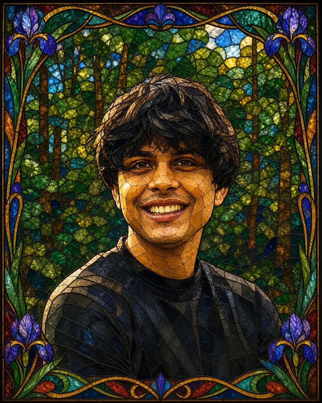 Intricate Stained Glass Photo Transformation Prompt, image 1