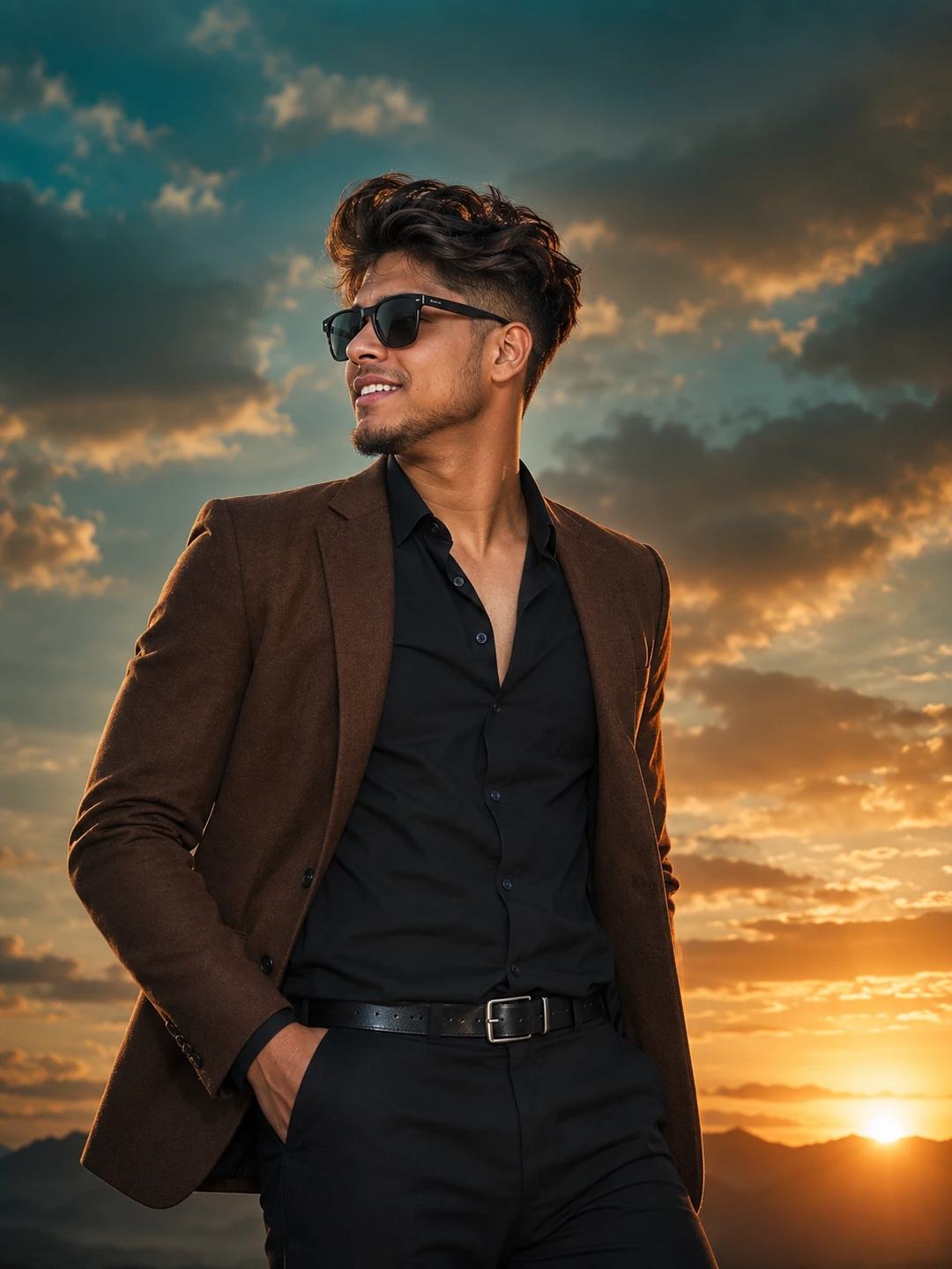 Golden Hour Blazer Portrait – Gemini AI Prompt — image 1