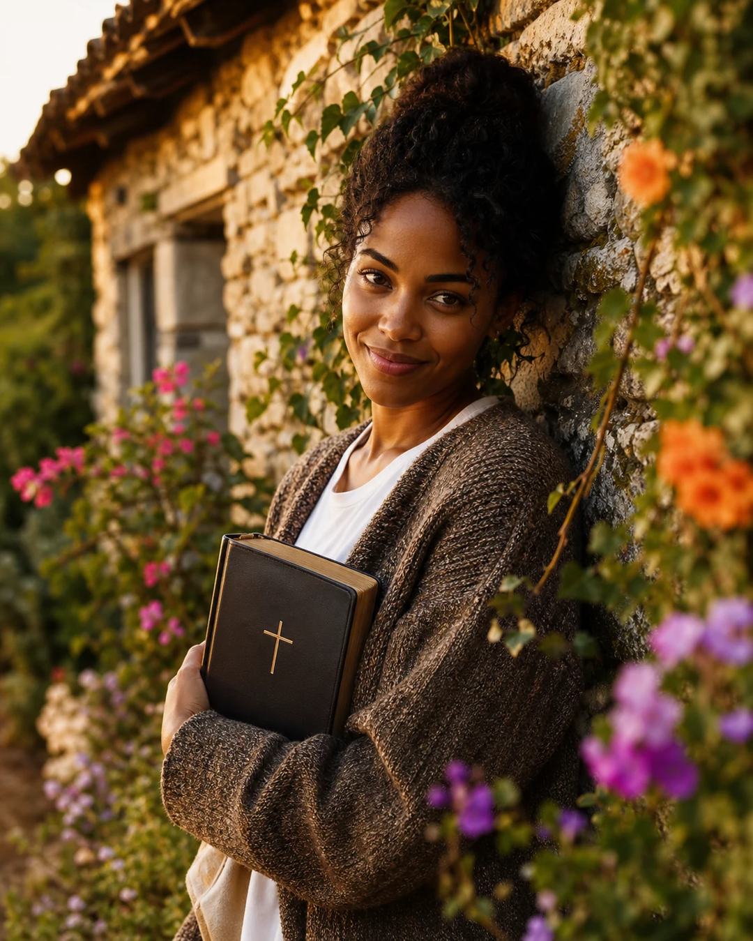 Ivy Cottage Bible Golden Hour Portrait Prompt — image 3