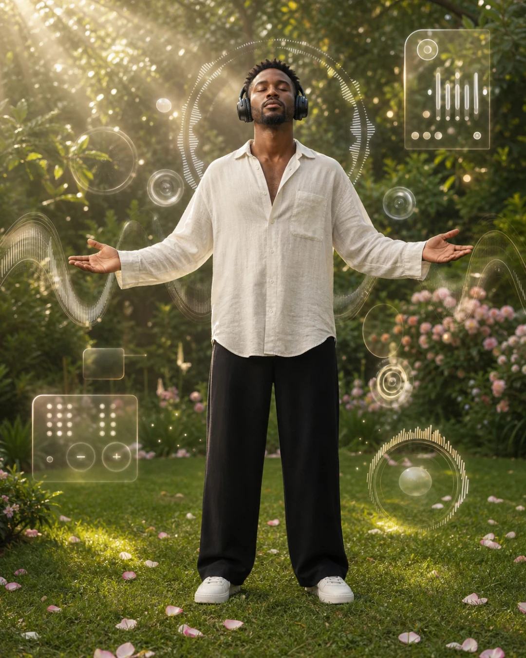 Centered Music Garden Hologram Portrait Prompt, image 3