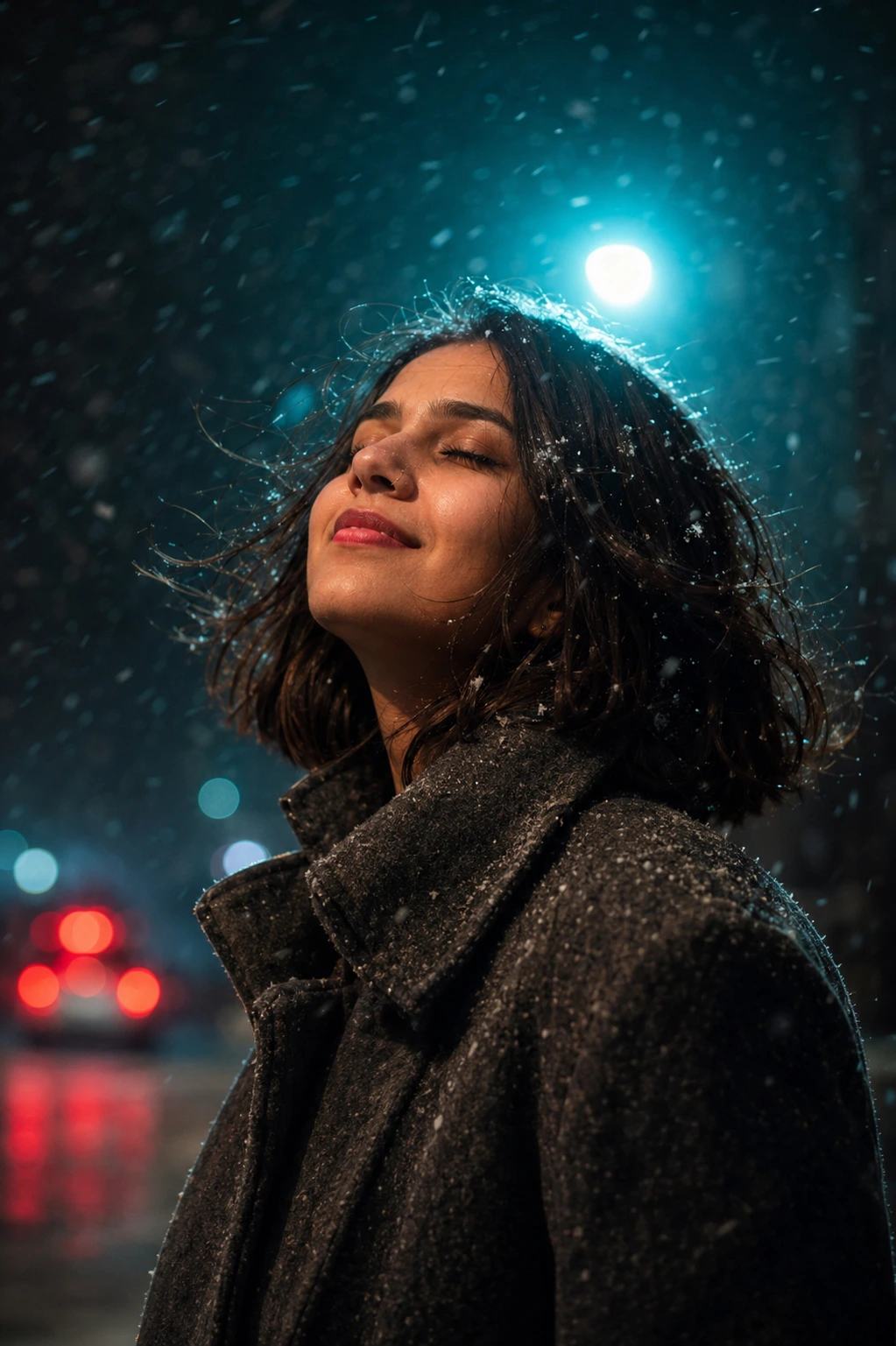 Snowy Night Portrait – Gemini AI Photo Prompt — image 1