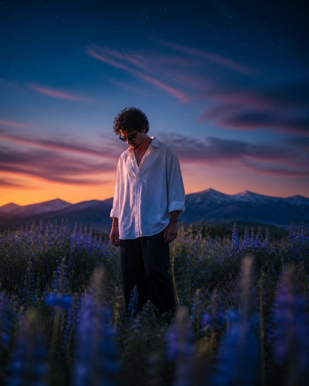 Twilight Wildflower Field Cinematic Portrait Prompt, image 4