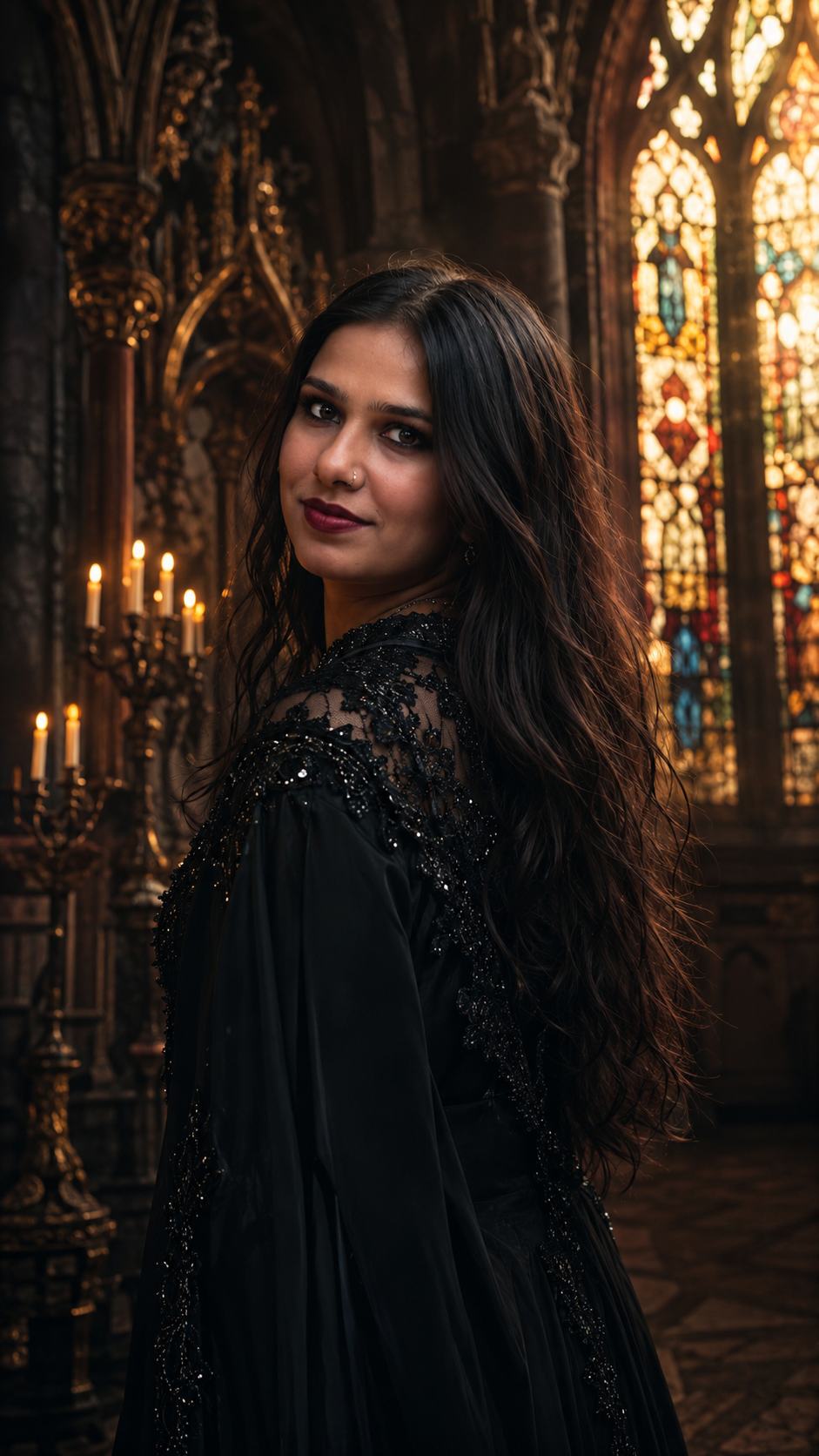 Gothic Hall Portrait – Gemini AI Photo Prompt — image 1