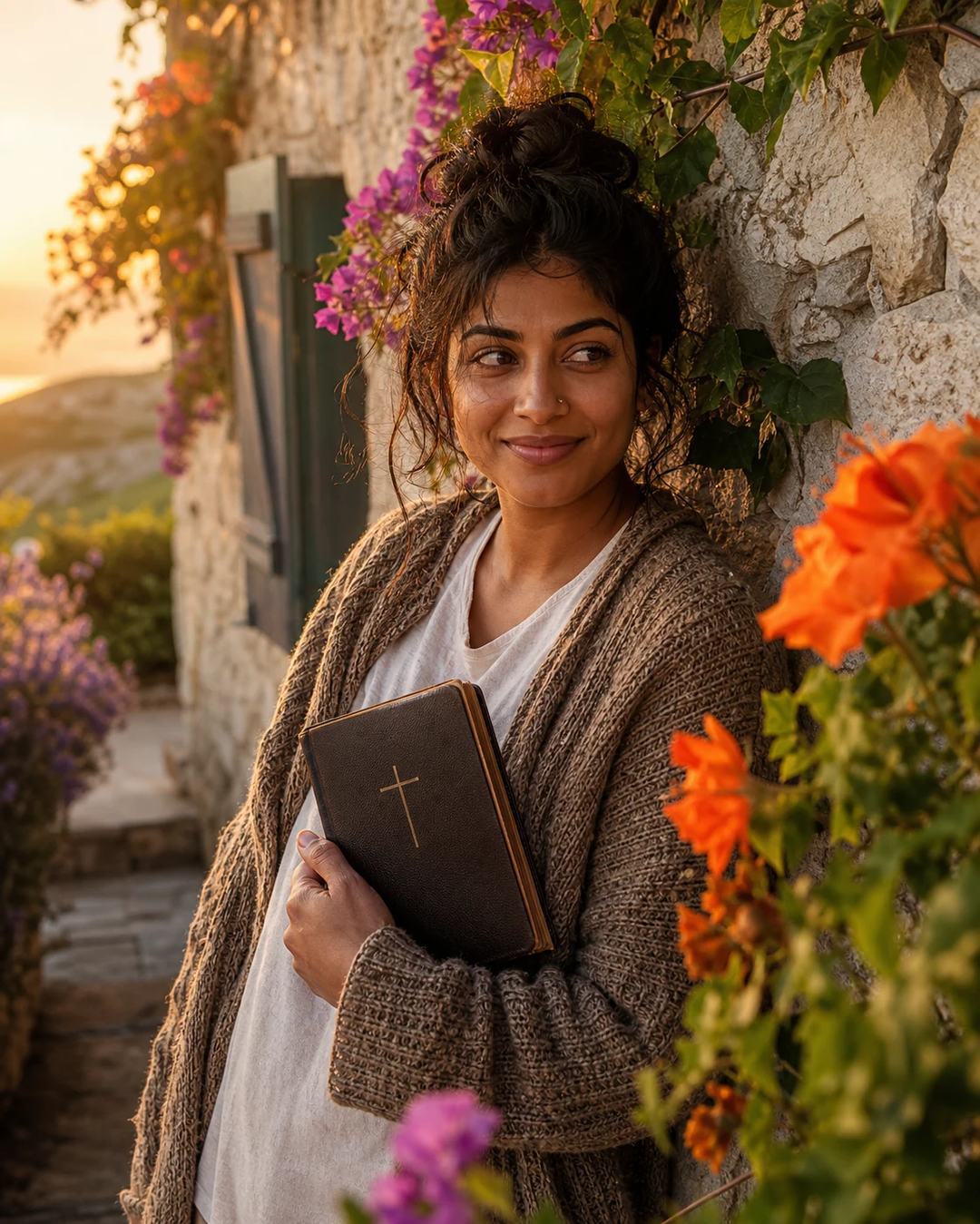 Ivy Cottage Bible Golden Hour Portrait Prompt — image 2