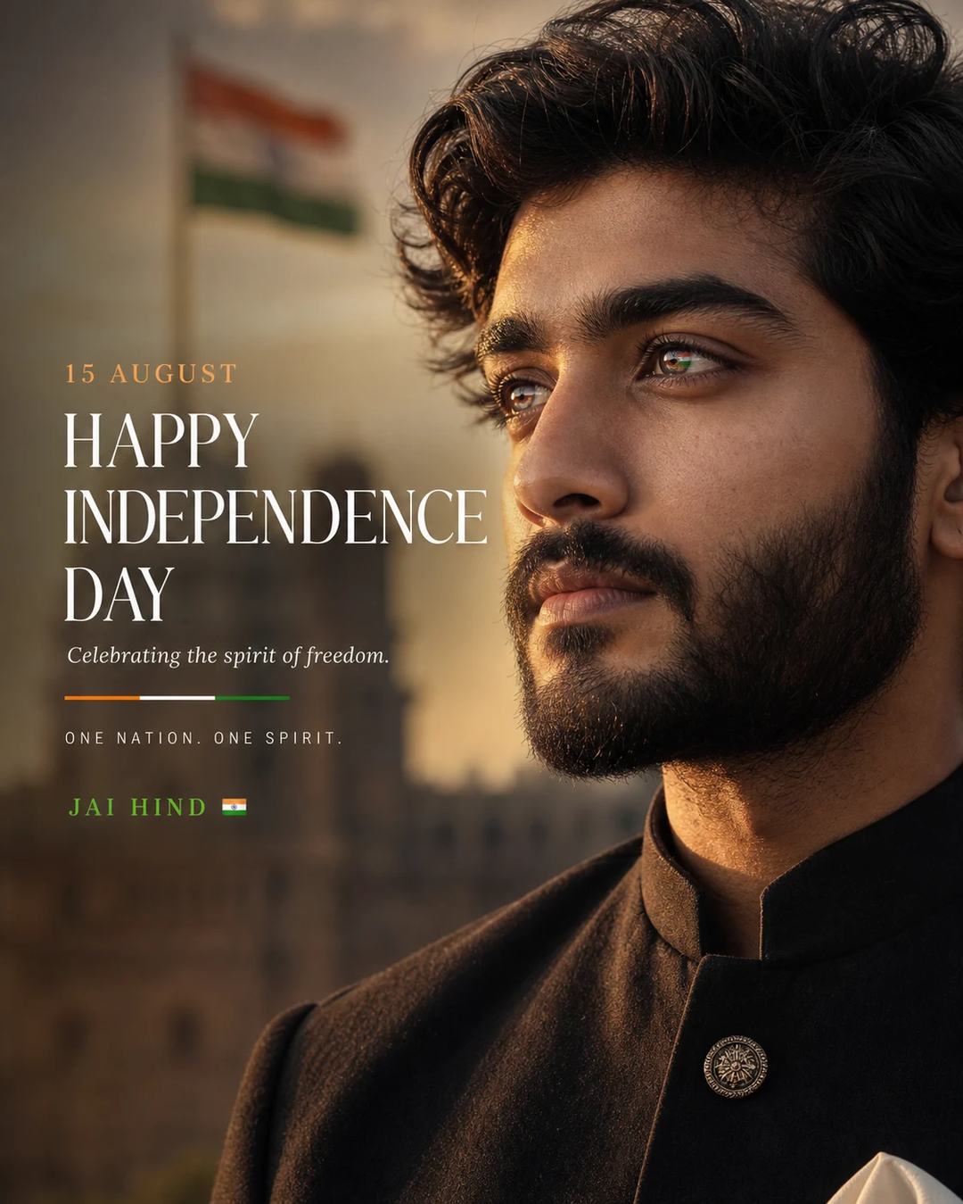 Independence Day Tricolor Eye Reflection Prompt, image 2