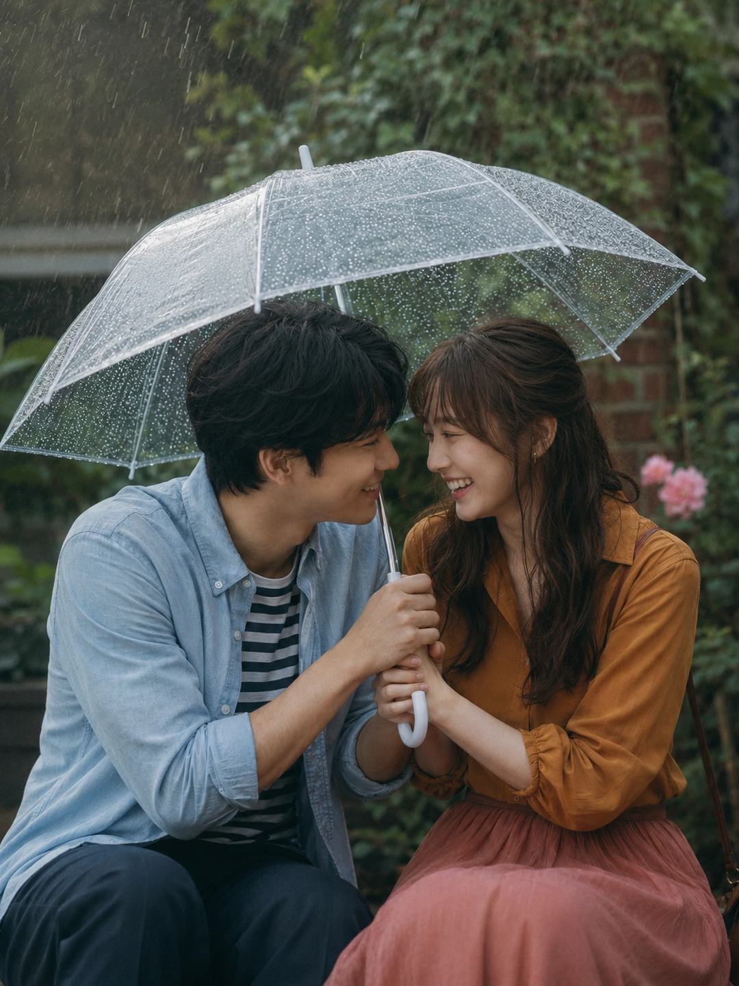 Clear Umbrella Couple – Gemini AI Photo Prompt — image 2