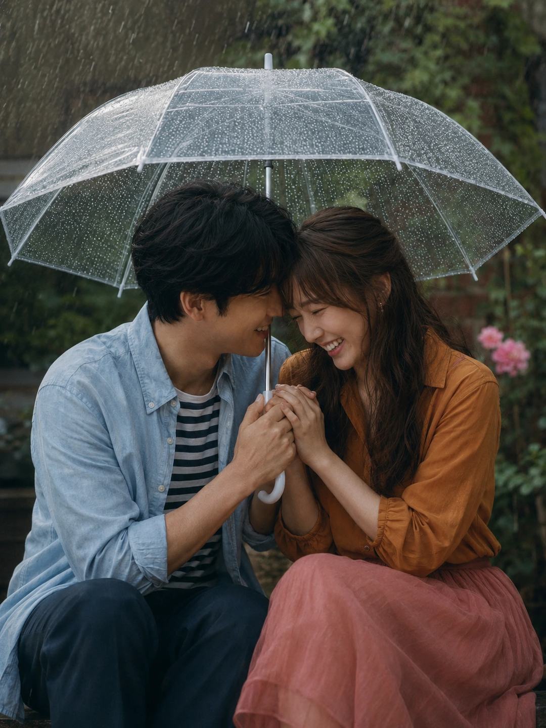 Clear Umbrella Couple – Gemini AI Photo Prompt — image 3