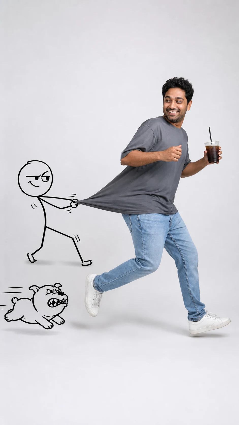 Comedic Doodle Stickman and Dog Chase Photo Prompt, image 4