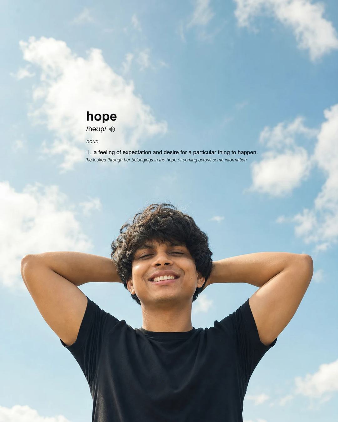 South Indian Man Hope Dictionary Typography Prompt, image 2