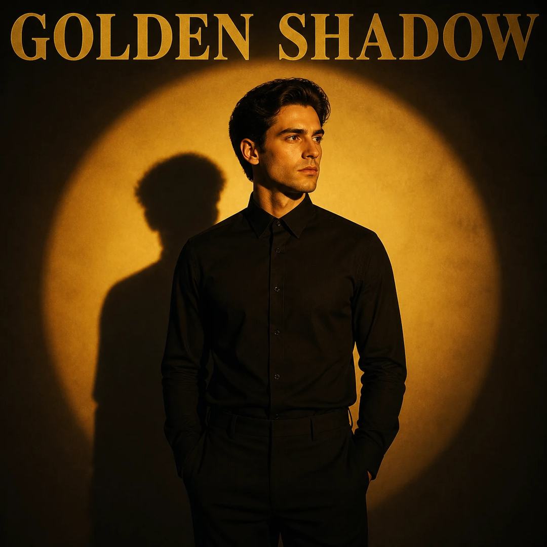 Golden Spotlight Chiaroscuro Portrait Photo Prompt, image 1