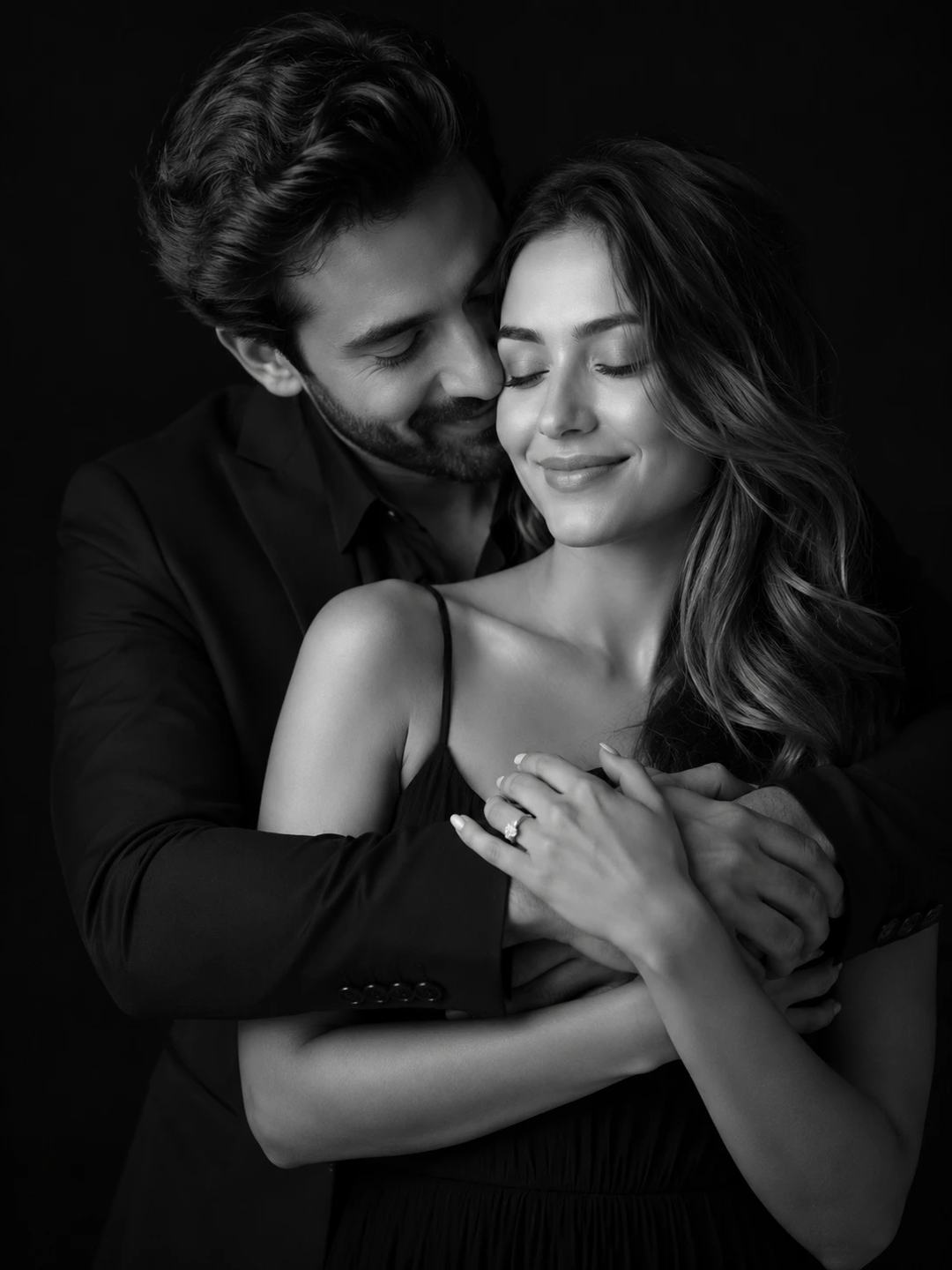 Black & White Couple Portrait – Gemini AI Photo Prompt, image 1