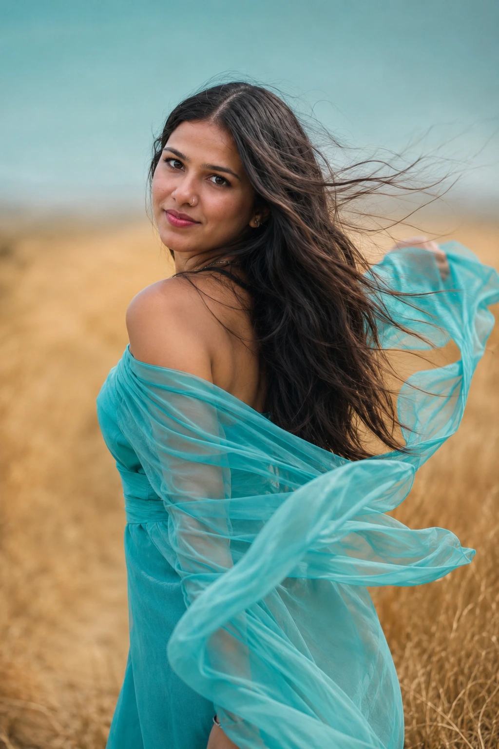 Turquoise Fashion Portrait – Gemini AI Photo Prompt — image 3