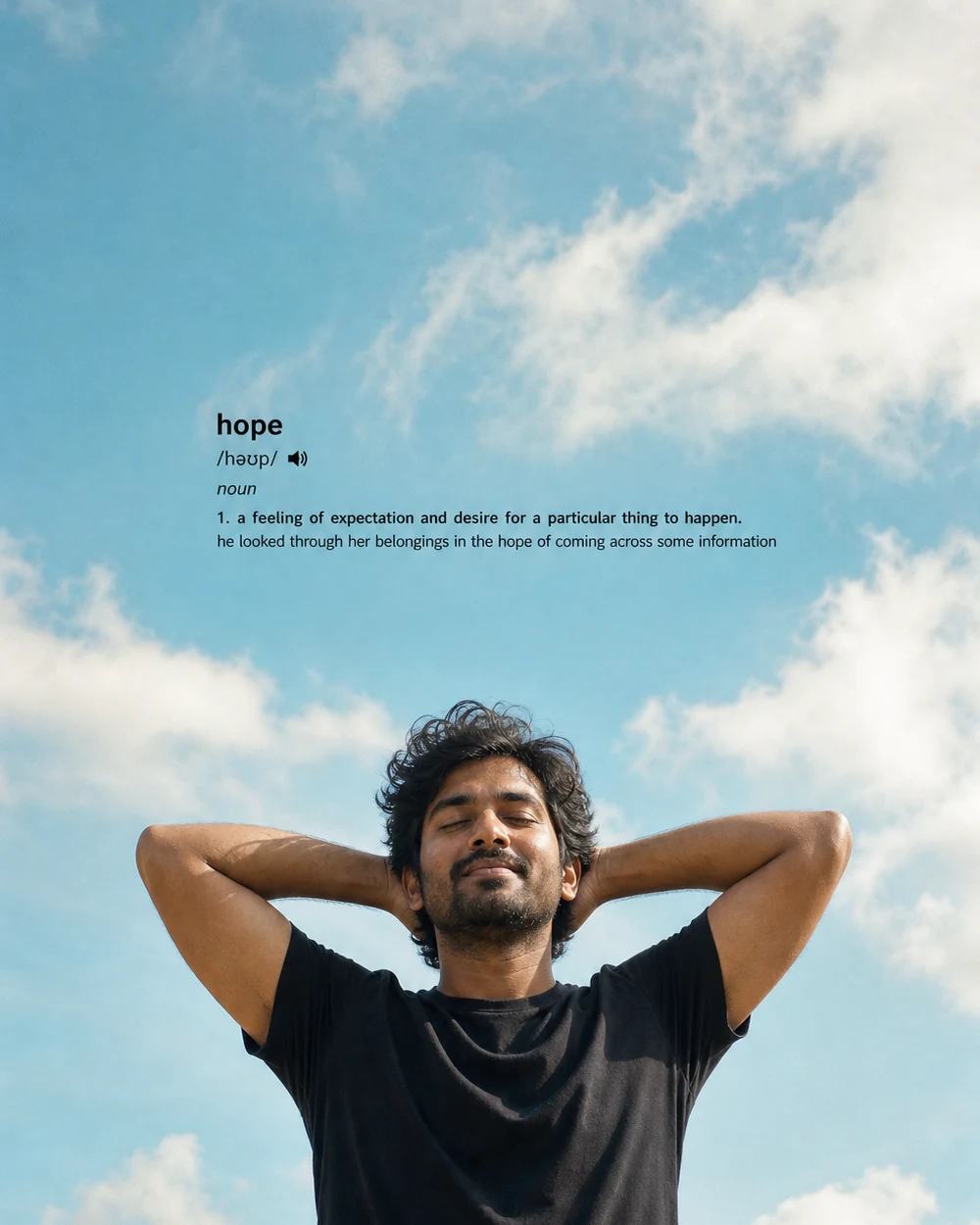 South Indian Man Hope Dictionary Typography Prompt, image 3