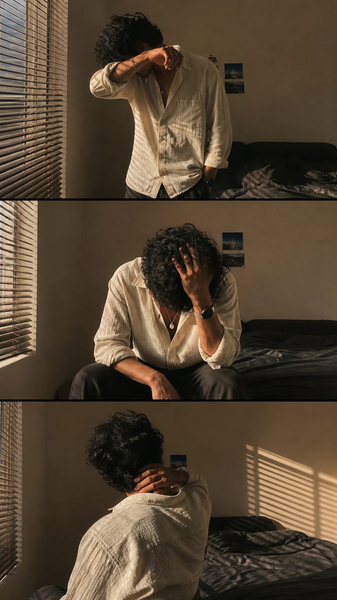 Three-Frame Moody Bedroom Fashion Triptych Prompt, image 3