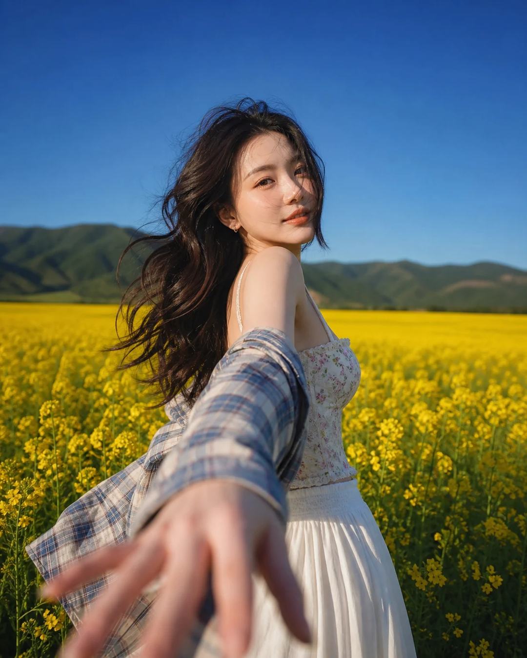 Rapeseed Field Cinematic Editorial Portrait Prompt, image 4