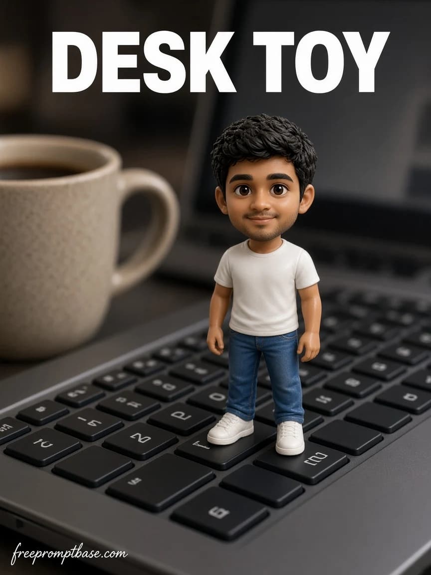 Nano Banana Desk Miniature Figurine Prompt for Gemini, image 1